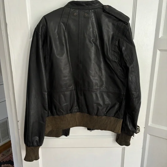 Vintage Alpha Industries Black Leather JacketSize M